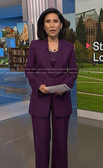 Vicky’s purple blazer and pant suit on NBC News Daily