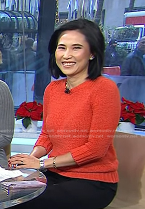Vicky’s orange textured sweater on Today