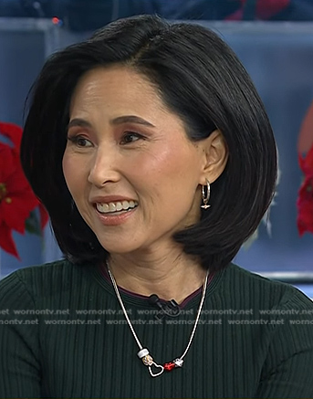 Vicky’s silver and red heart necklace on Today