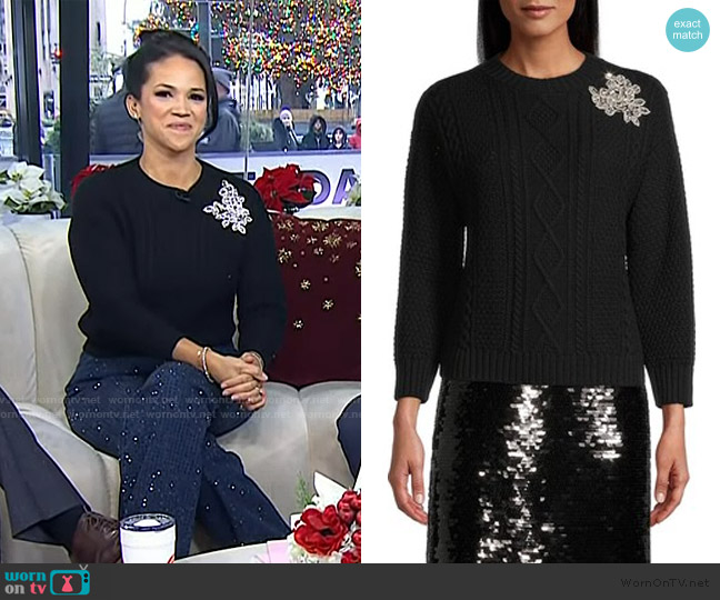 Weekend Ugolina Crystal Wool Sweater worn by Laura Jarrett on Today