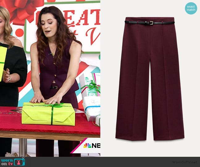 Zara Belted Culottte Pants worn by Lindsey Peers on Today
