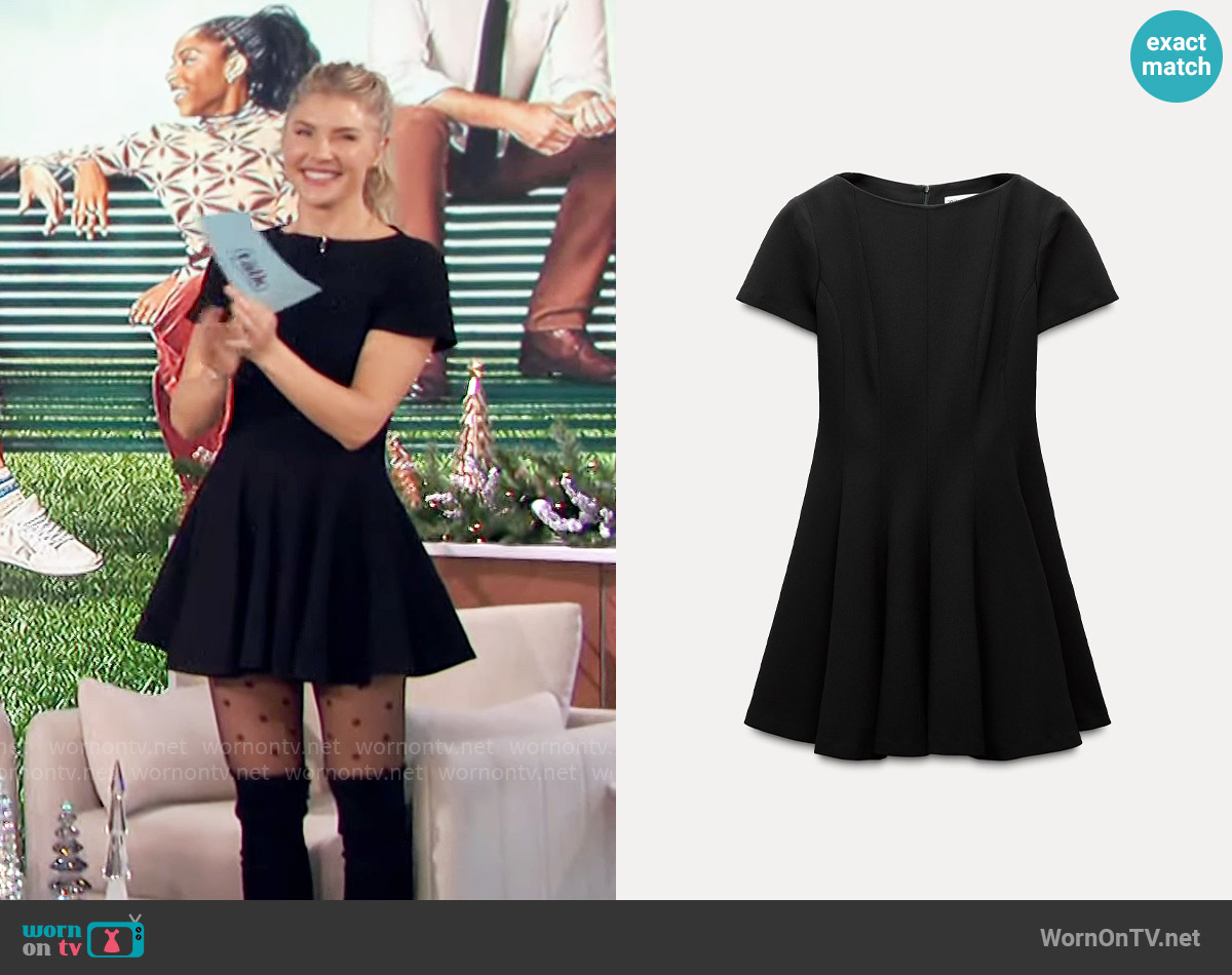 Zara Godet Mini Dress worn by Amanda Kloots on The Talk