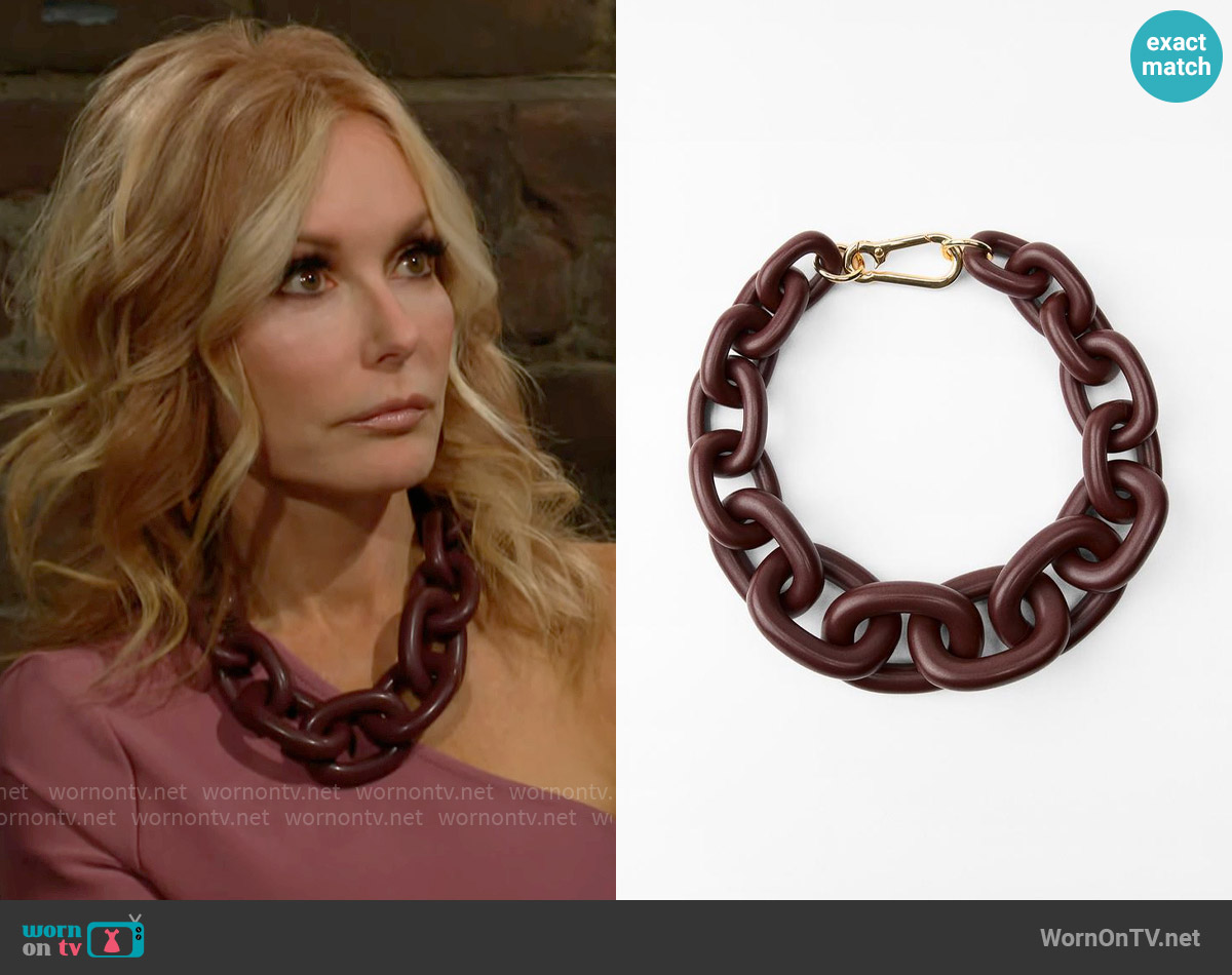 Zara Resin Chain Necklace worn by Lauren Fenmore (Tracey Bregman) on The Young and the Restless