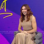 Zosia Mamet’s beige cropped kit vest and skirt on Today
