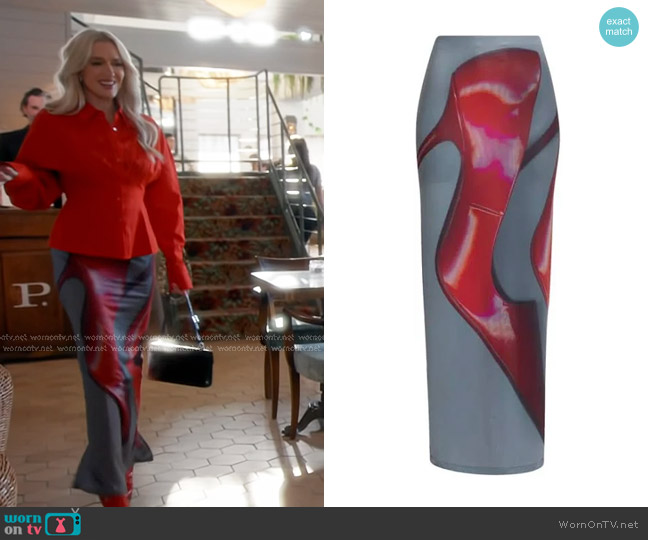 Acne Studios Emay Maxi Skirt worn by Erika Jayne on The Real Housewives of Beverly Hills