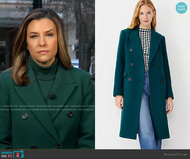 Ann Taylor Wool Blend Tailored Chesterfield Coat worn by Mary Bruce on Good Morning America