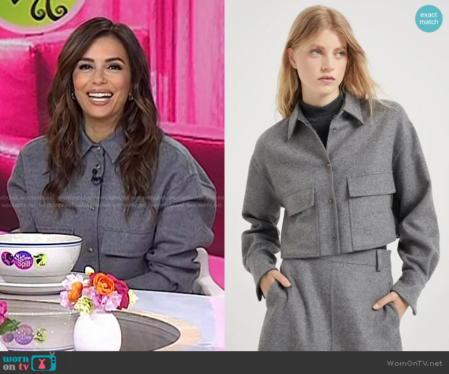 Brunello Cucinelli Virgin Wool Double Cloth Outerwear Jacket worn by Eva Longoria on Today