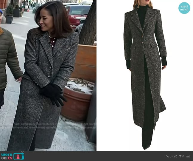 Favorite Daughter The City Coat in Black Multi worn by Kaylee Hartung on Today