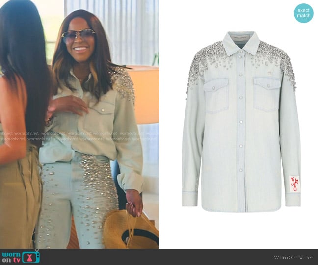 Golden Goose Golden Embellished Boyfriend Shirt worn by Mary Cosby on The Real Housewives of Salt Lake City