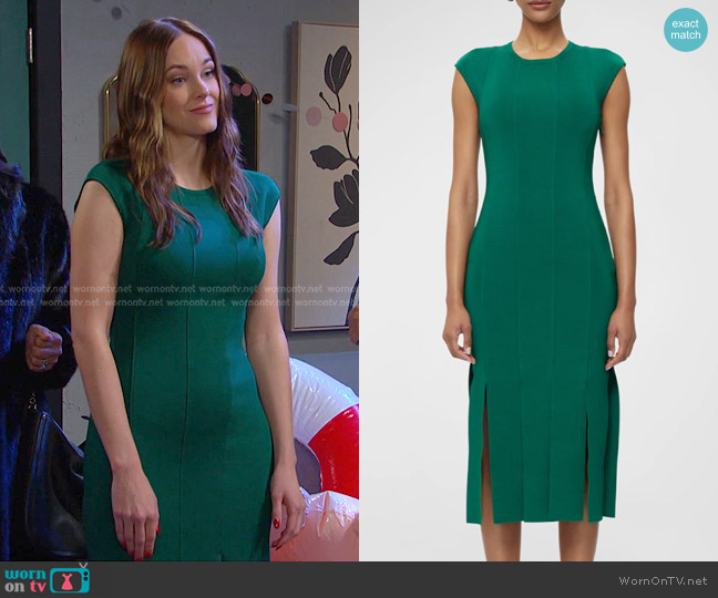 Herve Leger Evelyn Dress in Forest worn by Stephanie Johnson (Abigail Klein) on Days of our Lives