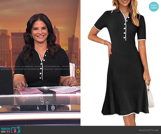 MEROKEETY Ribbed Knit Midi Dress worn by Darlene Rodriguez on Today