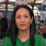 Priya Sridhar’s green swiss dot sleeve top on Today