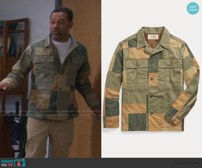 Limited-Edition Patchwork Overshirt worn by Bernard Upshaw (Mike Epps) on The Upshaws