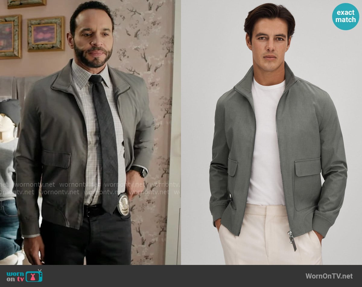 Reiss Rufus Funnel Neck Zip-Through Jacket worn by Adam Karadec (Daniel Sunjata) on High Potential