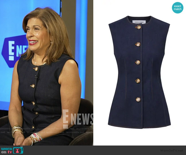 Veronica Beard Jessup Denim Vest in Dark Oxford worn by Hoda Kotb on E! News
