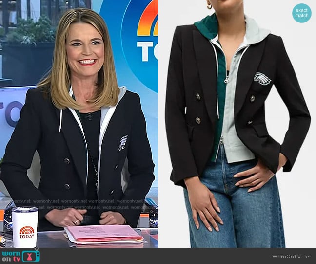 NFL x Veronica Beard Philadelphia Eagles Dickey Jacket worn by Savannah Guthrie on Today