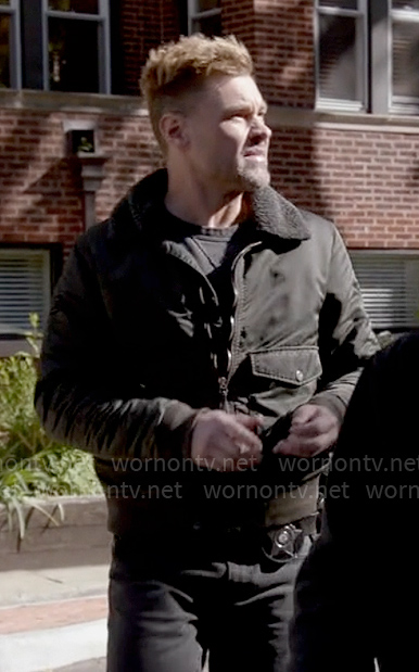 Adam’s fleece collar jacket on Chicago PD