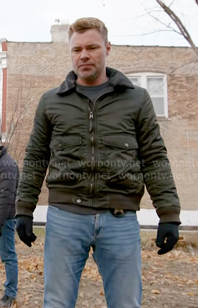 Adam’s fleece collar jacket on Chicago PD