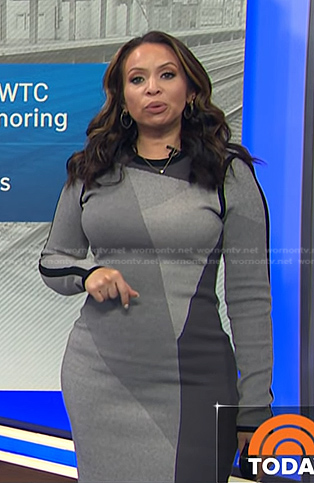 Adelle’s grey colorblock dress on Today
