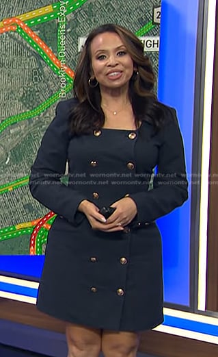 Adelle’s navy double breasted mini dress on Today