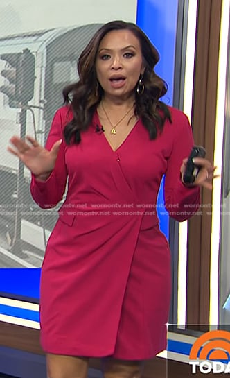 Adelle’s pink surplice dress on Today