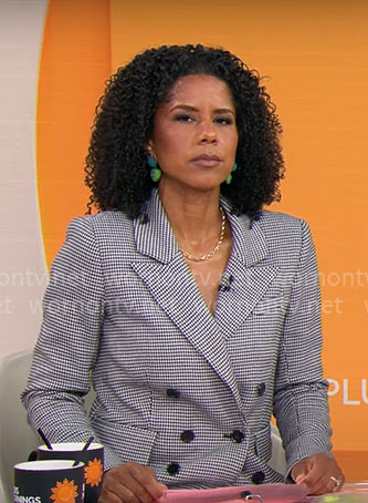 Adriana Diaz’s houndstooth blazer on CBS Mornings
