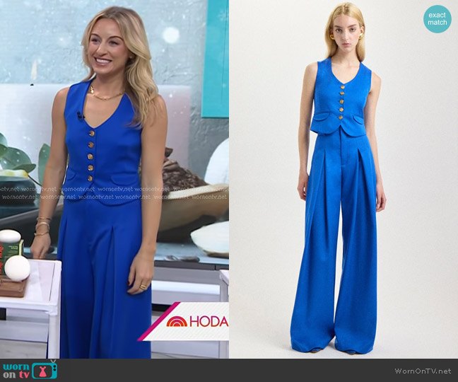 Alejandra Alonso Rojas V-neck Wool Vest in klein blue
