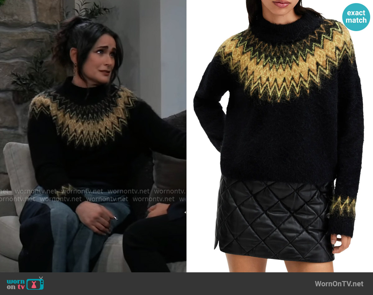 All Saints Clyde Fair Isle Sweater worn by Lois Cerullo (Rena Sofer) on General Hospital