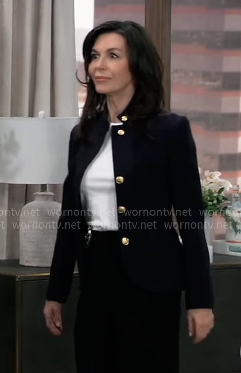 Anna’s jacket with gold buttons on General Hospital