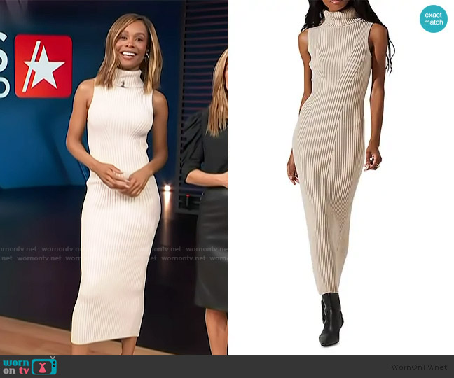 ASTR the Label Channary Turtleneck Sweater Dress worn by Zuri Hall on Access Hollywood