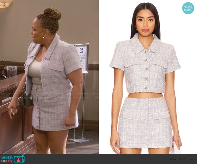 ASTR the Label Mavey Top worn by Regina Upshaw (Kim Fields) on The Upshaws