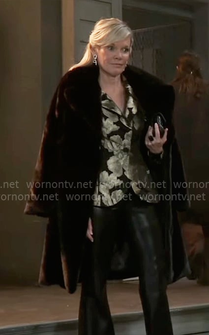 Ava’s brown fur coat on General Hospital