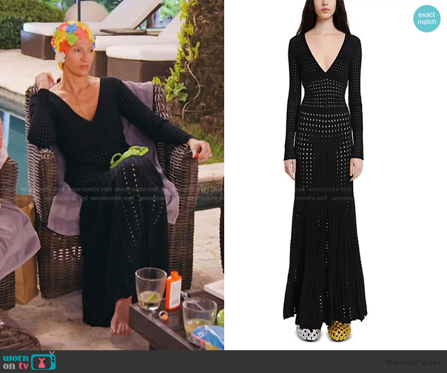 A.W.A.K.E. MODE Perforated Knit Dress worn by Jenna Lyons on The Real Housewives of New York City