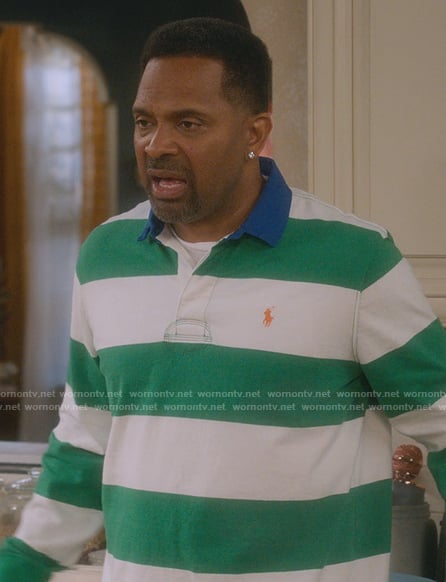 Bennie’s stripe rugby shirt on The Upshaws