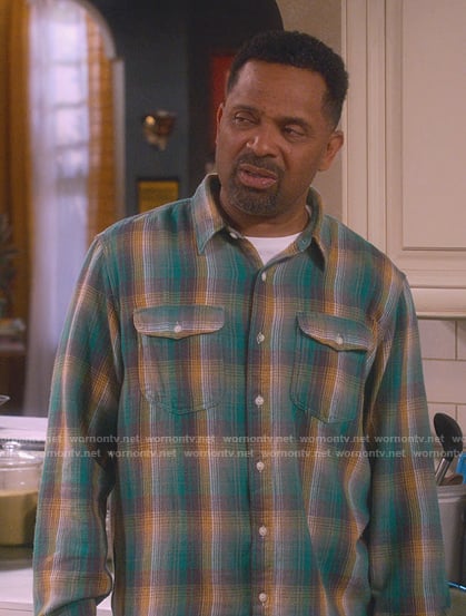 Bennie’s green plaid shirt on The Upshaws