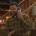 Bennie’s mustard plaid shirt on The Upshaws