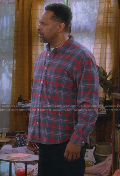 Bennie’s plaid shirt on The Upshaws