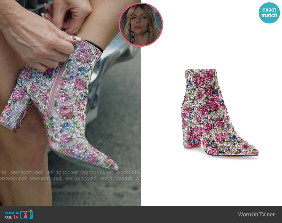 Blue by Betsey Johnson Cady Boot in Pink Floral worn by Morgan Gillory (Kaitlin Olson) on High Potential