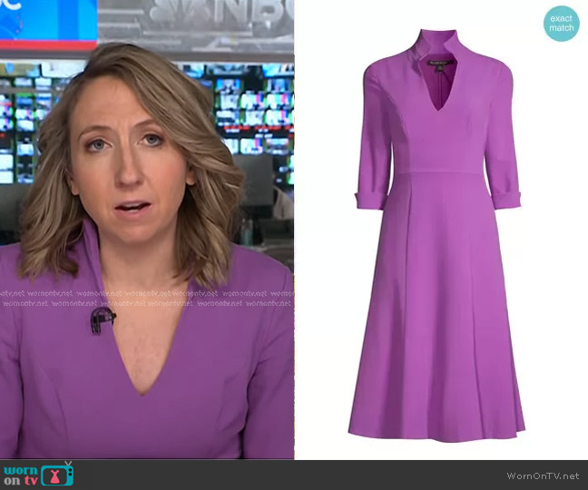 Black Halo Kensington Fit & Flare Dress in Lilac worn by Julia Ainsley on NBC News Daily