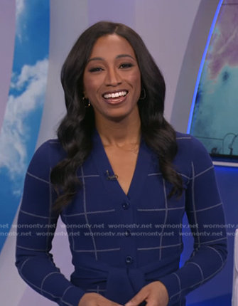 Brittany’s blue windowpane knit dress on Good Morning America