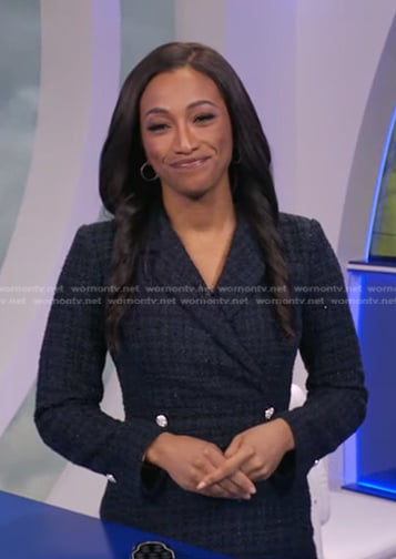 Brittany’s navy tweed blazer dress on Good Morning America
