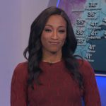 Brittany’s red geometric print dress on Good Morning America