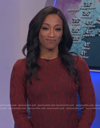 Brittany’s red geometric print dress on Good Morning America