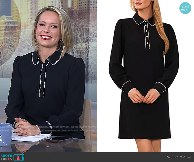 Cece Rhinestone-Embellished Collared Mini Dress worn by Dylan Dreyer on Today