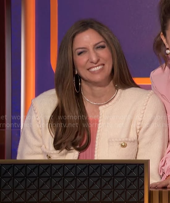 Chelsea Peretti’s knit cardigan on Hollywood Squares