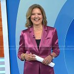 Christine’s pink satin blazer and pant suit on Today