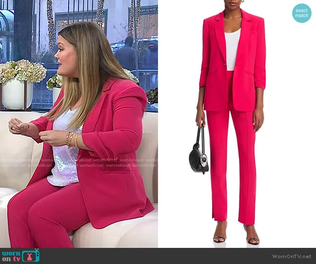 Cinq a Sept Khloe Ruched-Cuff Blazer in Berry Fizz worn by Jamie Kern Lima on Today