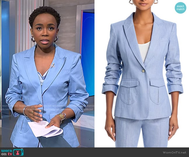 Cinq a Sept Louisa One Button Jacket worn by Zinhle Essamuah on NBC News Daily