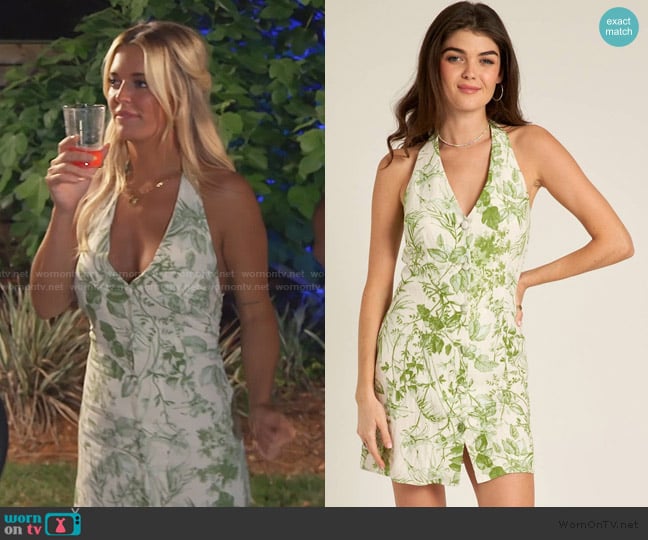 Clearwater Aspen Tropical Mini Dress worn by Salley Carson on Southern Charm
