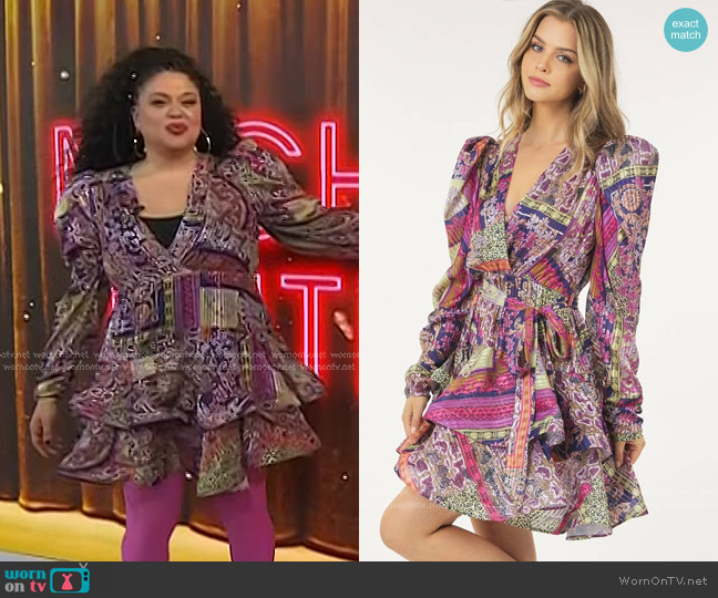 CQ by CQ Layered Surplice Print Dress worn by Michelle Buteau on Today